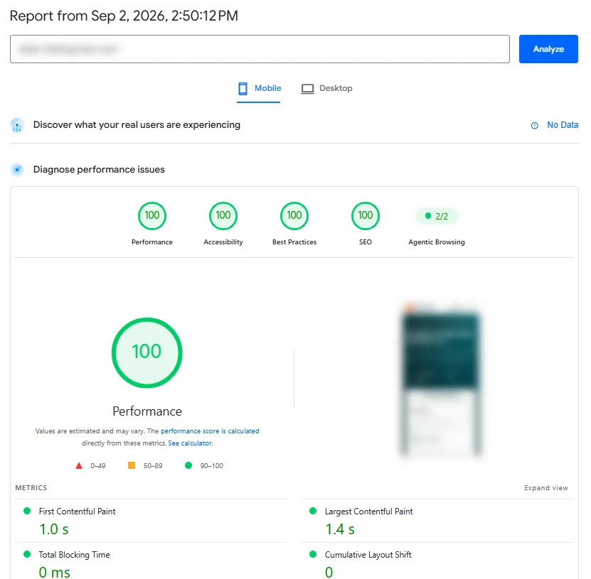 Site two · mobile — 100